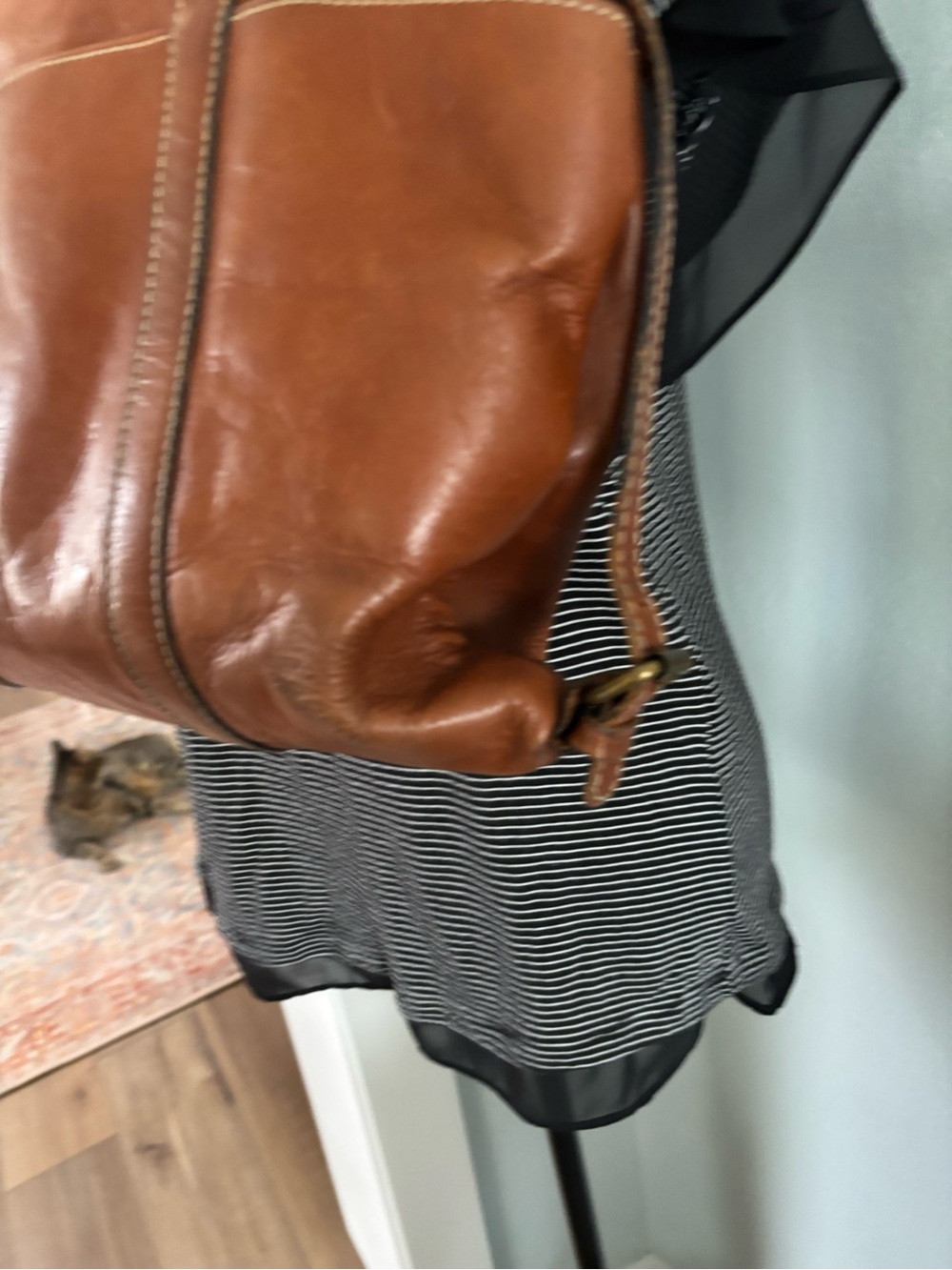 Patricia Nash Carducci Cognac Brown Studded Leather Tote - Picture 6 of 13